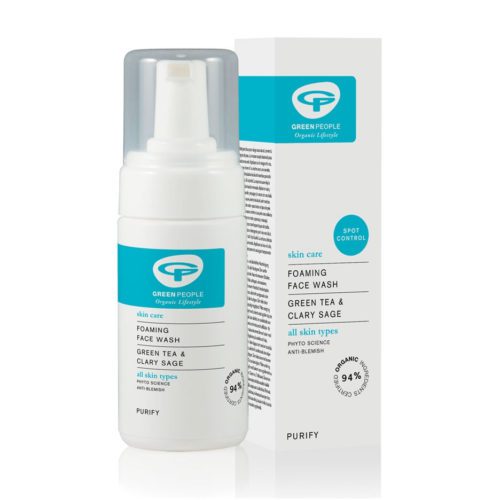 green people foaming face wash spot control